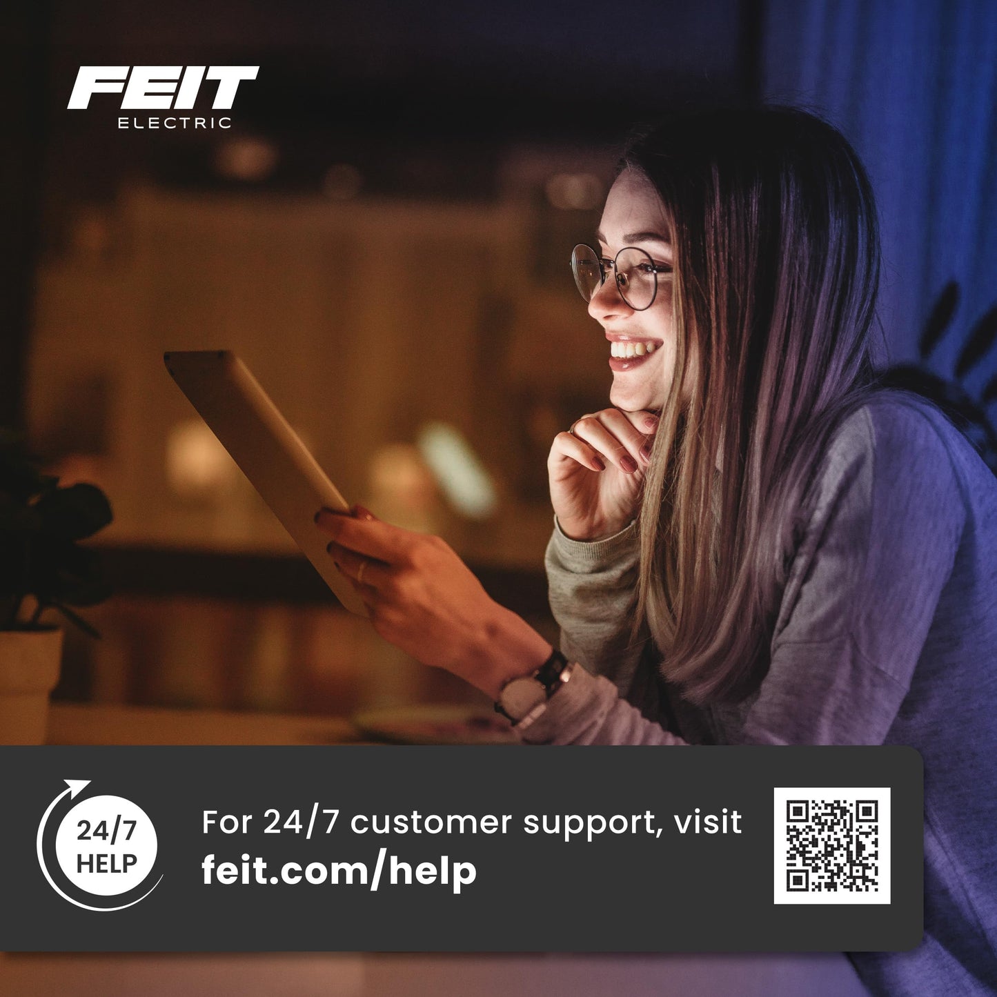 Feit Electric CFL Quad Tube Light Bulb, 300W Equivalent, E26 Base with Adapter, 65W, 6500K Daylight, Model PLF65/65, 1