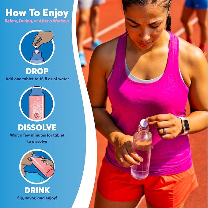 Nuun Sport Electrolyte Tablets with Magnesium, Calcium, Potassium, Chloride & Sodium, Gluten Free & Vegan, Citrus Fruit, 8 Pack (80 Servings Total)