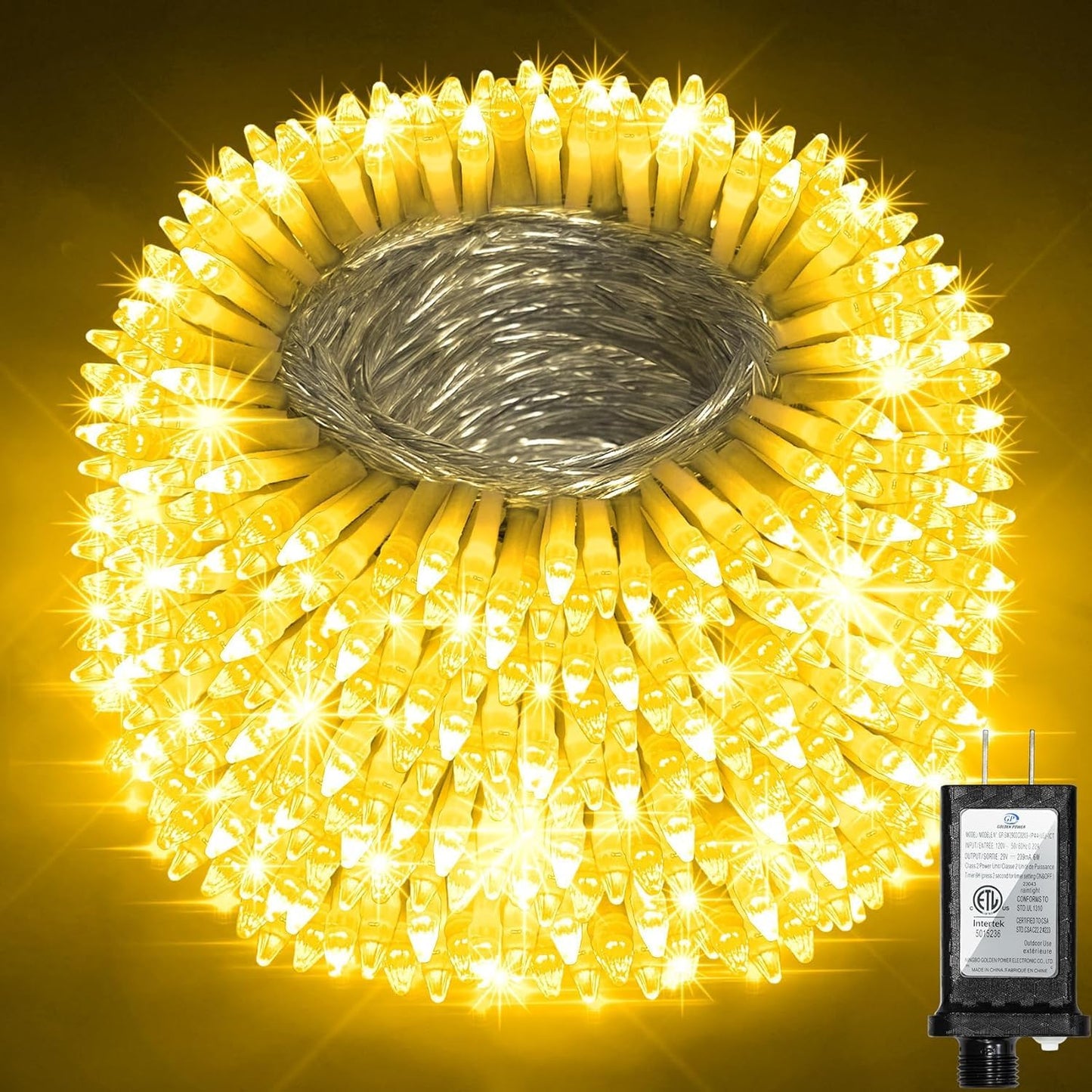 1500 Led 470Ft Christmas String Lights  12 Modes And Timer Memory Dimmable  Plug In Outdoor Waterproof Clear Wire Twinkle Fairy Light For For Xmas Yard Tree Wedding Party Outside Decor (Warm White)
