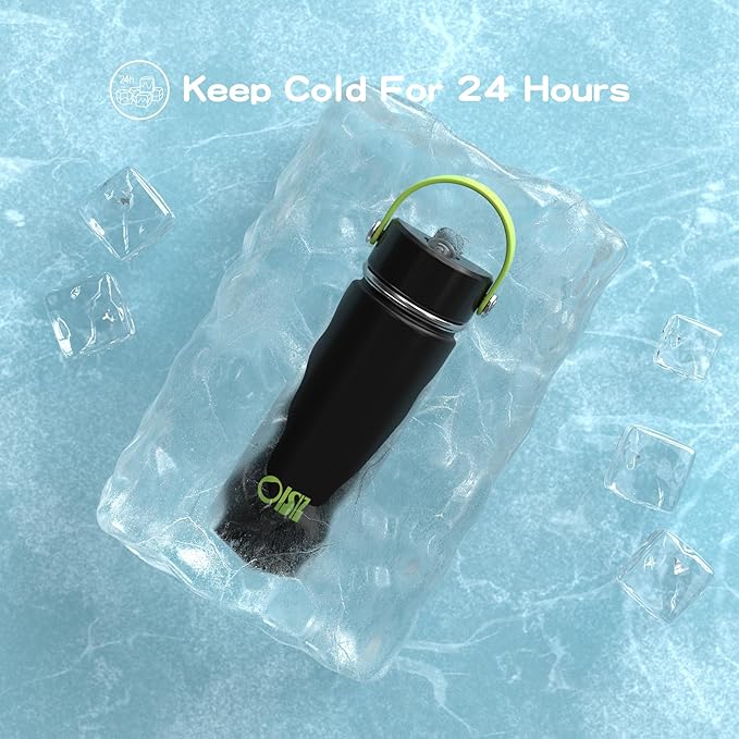 OISIZ 18oz Kids Water Bottle with Straw Lid, Vacuum Insulated Water Bottle 316 Stainless Steel Bottles for Kids for School, Leakproof Water cups, BPA Free and Keep Cold for 24 Hours,Easy to Clean