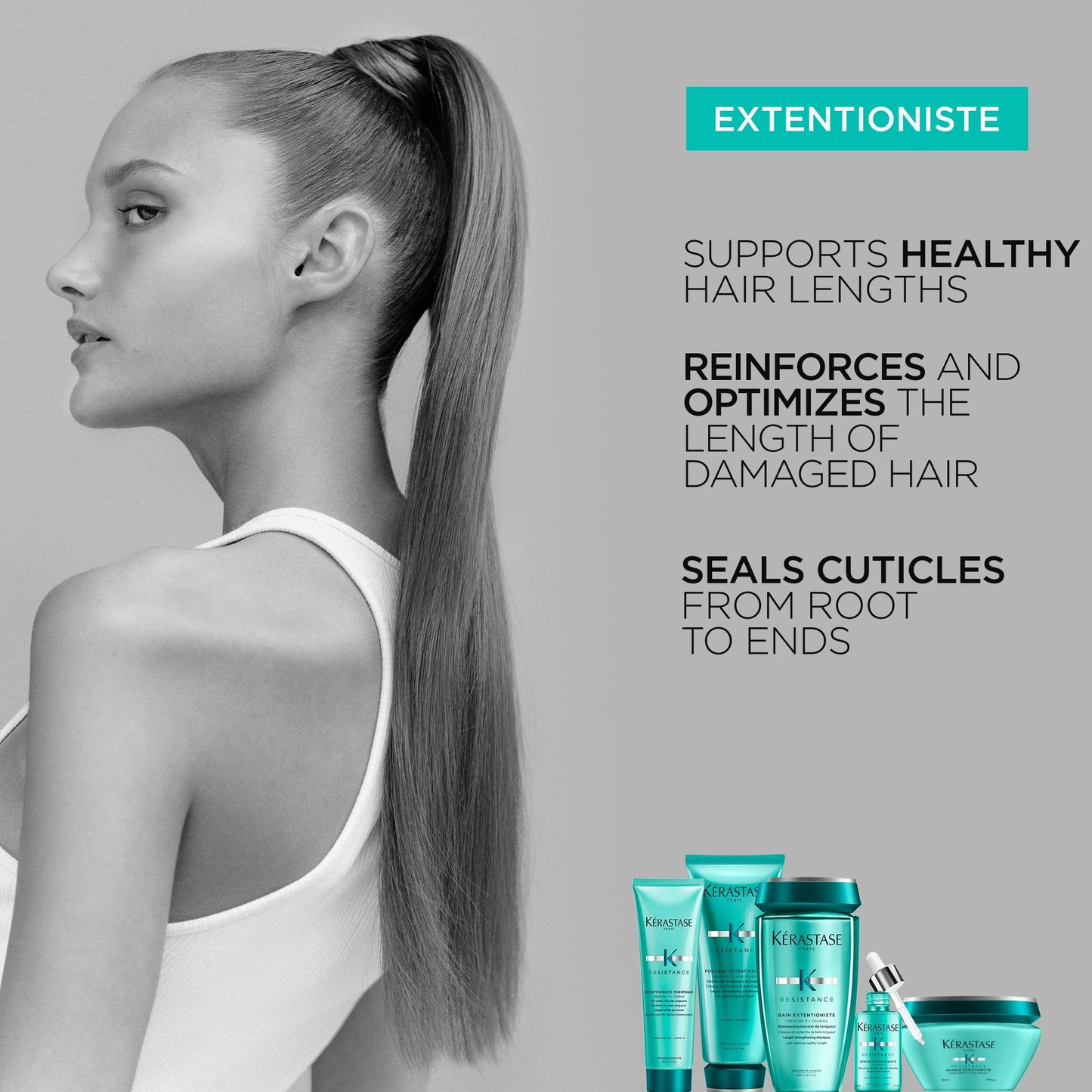 KERASTASE Resistance Bain Extentioniste Shampoo - Increases Elasticity & Strength, Prepares for Deep Conditioning, For All Hair