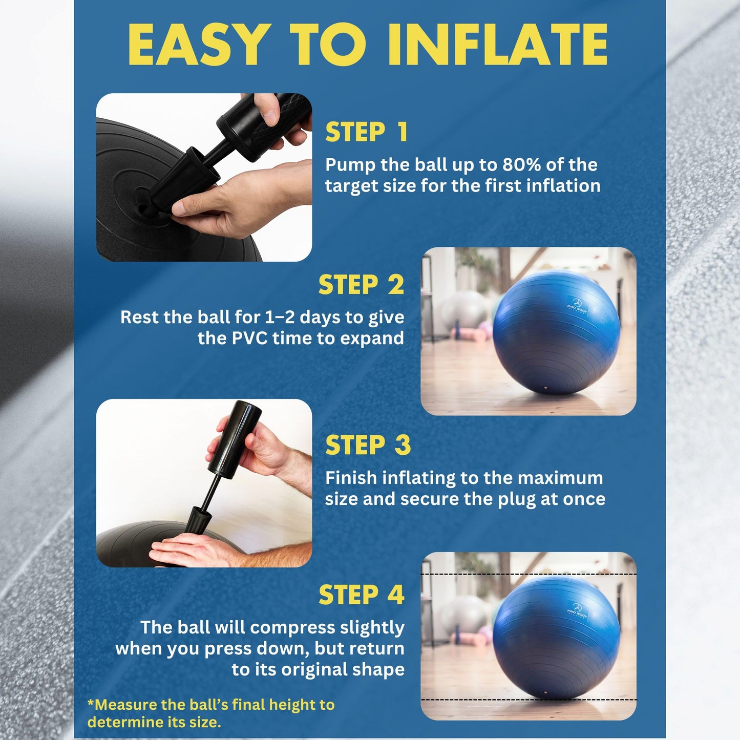 ProBody Pilates Exercise Ball - Multiple Sizes Gym Grade Balance Ball for Fitness, Workout, Pregnancy & Physical Therapy, Stability Yoga Ball Chair (Teal, 45 cm)