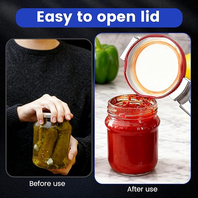 Adjustable Stainless Steel Jar Opener, 2026 New Jar Opener for Weak Hands Seniors, Multifunctional Can Opener Jar Lid Gripper Bottle Opener Kitchen Gadgets (1 Pcs)
