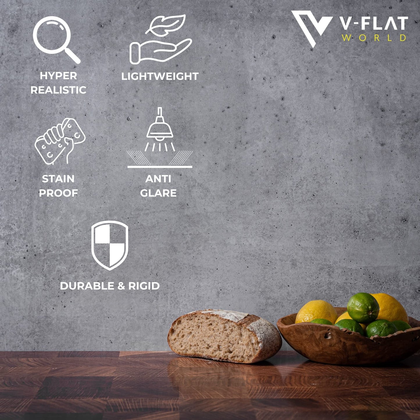 V-Flat World Duo Board Product Photography Backdrop - 2-Sided Background For Item & Food Photography - Includes 2 Legs & Board M