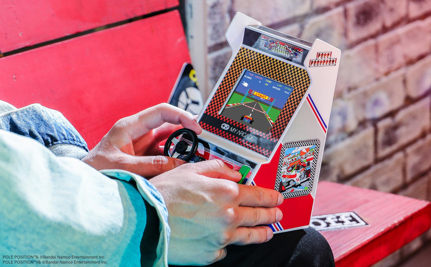 My Arcade Pole Position Racing Player: Retro Mini Arcade Game Console with 2 Games, Real Racing Controls, Gifts for Adults,Full Color Screen
