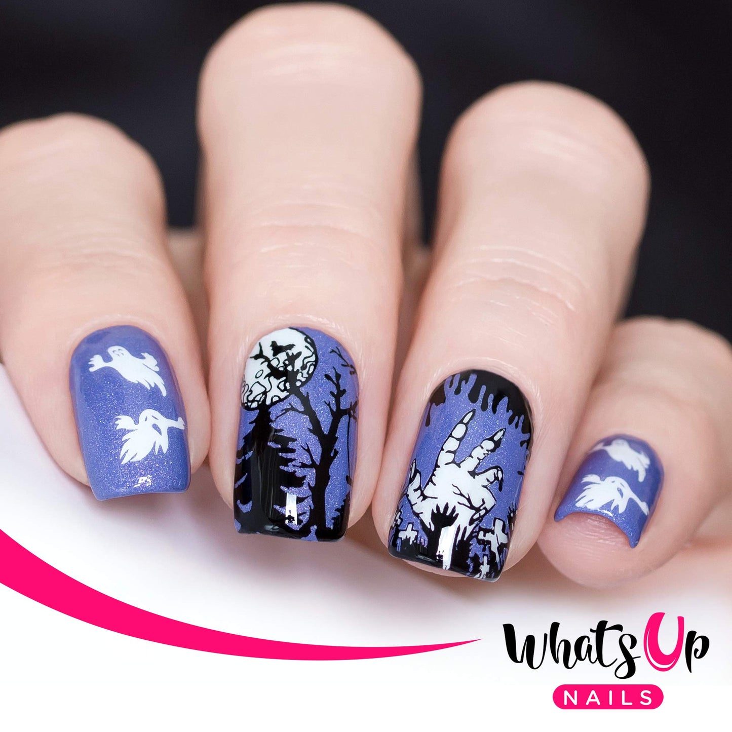 Whats Up Nails - Halloween Stamping Plates 2 pack (B054, B072) for Nail Art Design