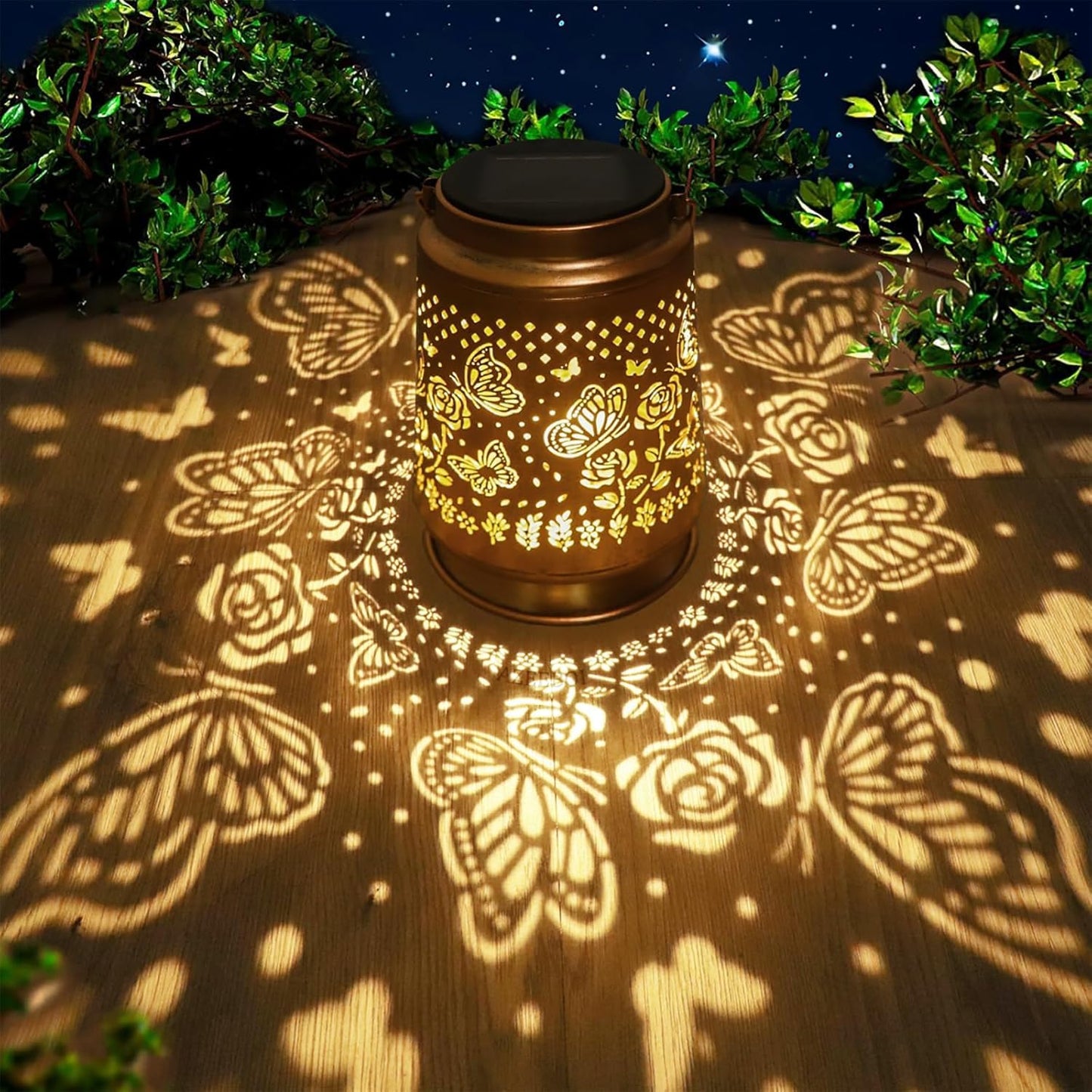 AZEEBOI Butterfly Solar Lanterns Outdoor Waterproof, Christmas Birthday Retirement Gifts for Women Mom Grandma, Hanging Solar La
