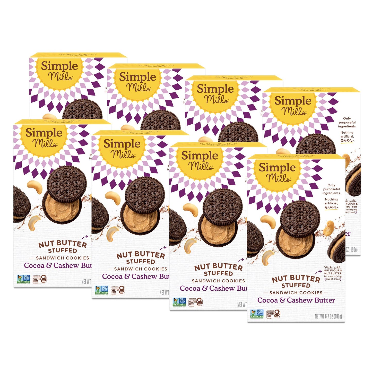 Simple Mills Nut Butter Stuffed Sandwich Cookies, Cocoa Cashew Crme, Nothing Artificial, Vegan Friendly, Kosher, Gluten Free & N