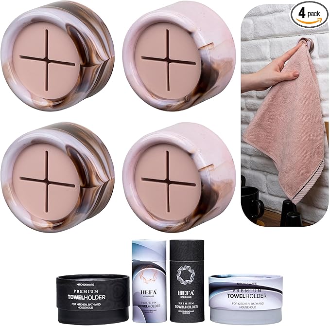 HEFA Towel Holder, Towel Hooks, Dish Towel Holder, Kitchen Organization, Bathroom Accesories, Kitchen Towel Hook, Kitchen Towel Holder, Hand Towel Holder, Kitchen Gadgets 4 Pack