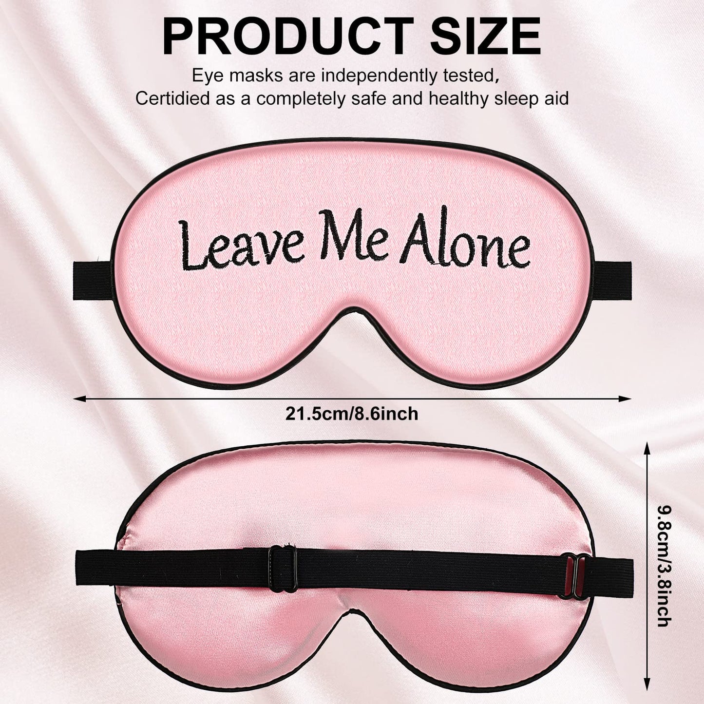 8 Pieces Sleep Mask Silk Eye Mask with Adjustable Strap Soft Blackout Blindfold Eye Cover for Women Men Full Night's Sleep, Travel, Nap, Meditation(Elegant Colors)