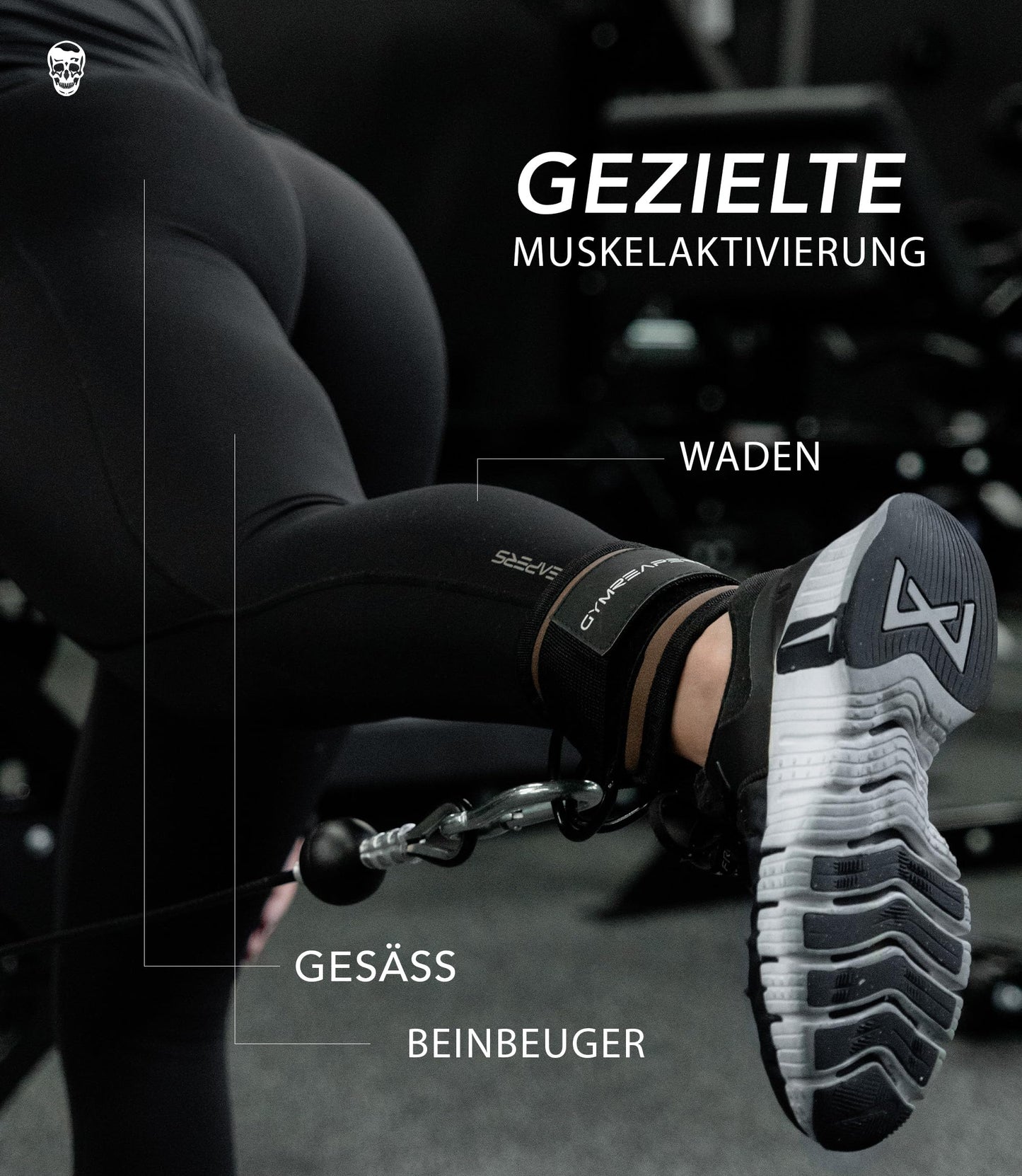 Gymreapers Ankle Straps (Pair) For Cable Machine Kickbacks, Glute Workouts, Lower Body Exercises - Adjustable Leg Straps with Neoprene Padding (Toffee, Pair)