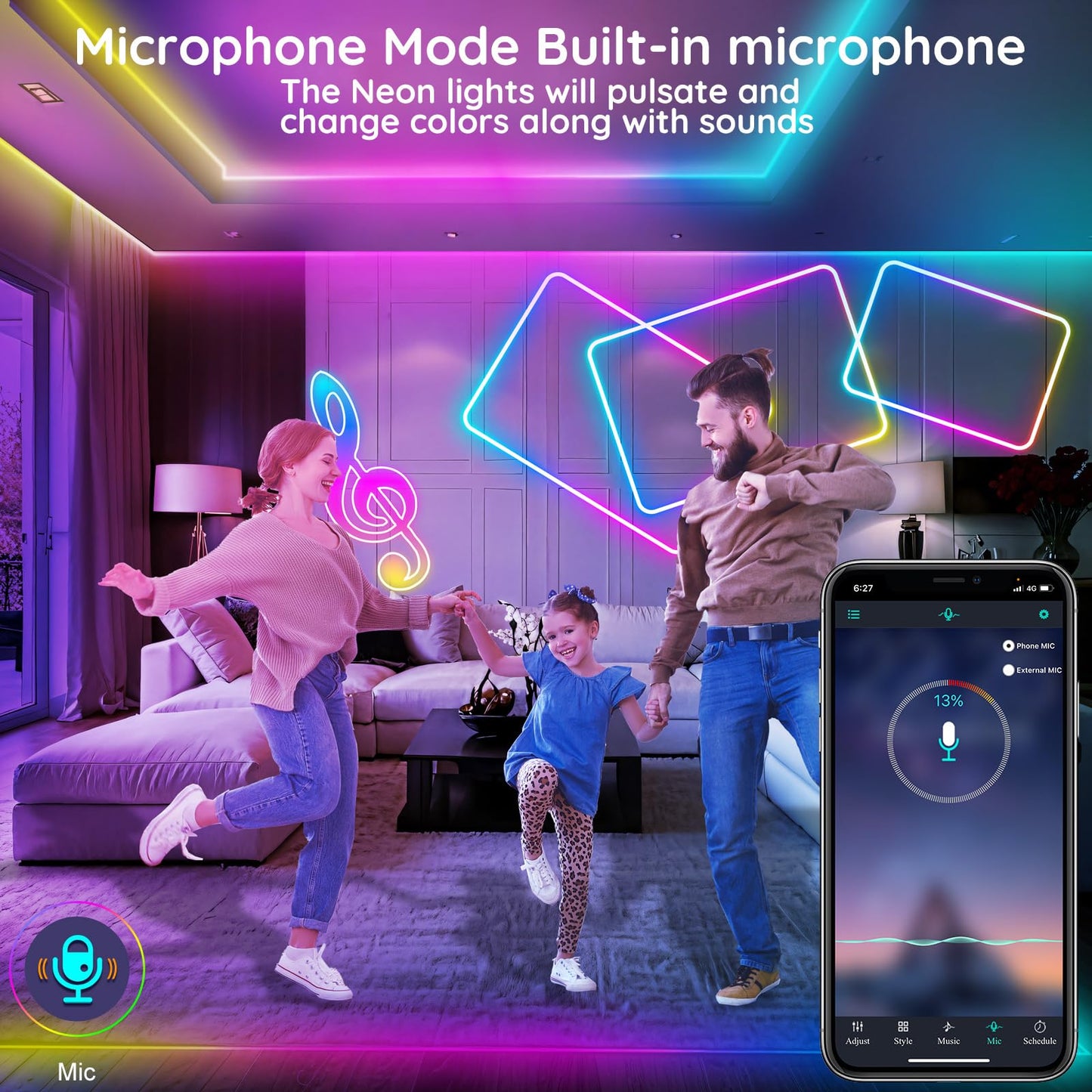 20Ft Neon Rope Lights Flexible Led Rope Lights Control With App/Remote Multiple Modes Rope Lights Ip65 Outdoor Rgb Led Neon Lights Waterproof Music Sync Gaming Led Neon Light Strip For Bedroom Decor