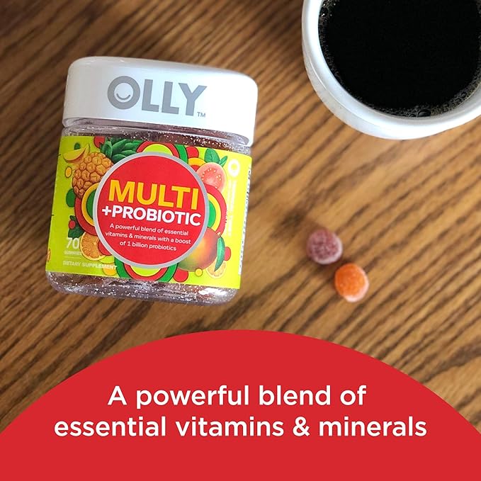 OLLY Multi + Probiotic Adult Multivitamin Gummy, 1 Billion CFUs, Digestive and Immune Support & Heavenly Hair Gummy, Supports Healthy Hair, Keratin, Biotin, AMLA, Chewable Supplement, 30 Day