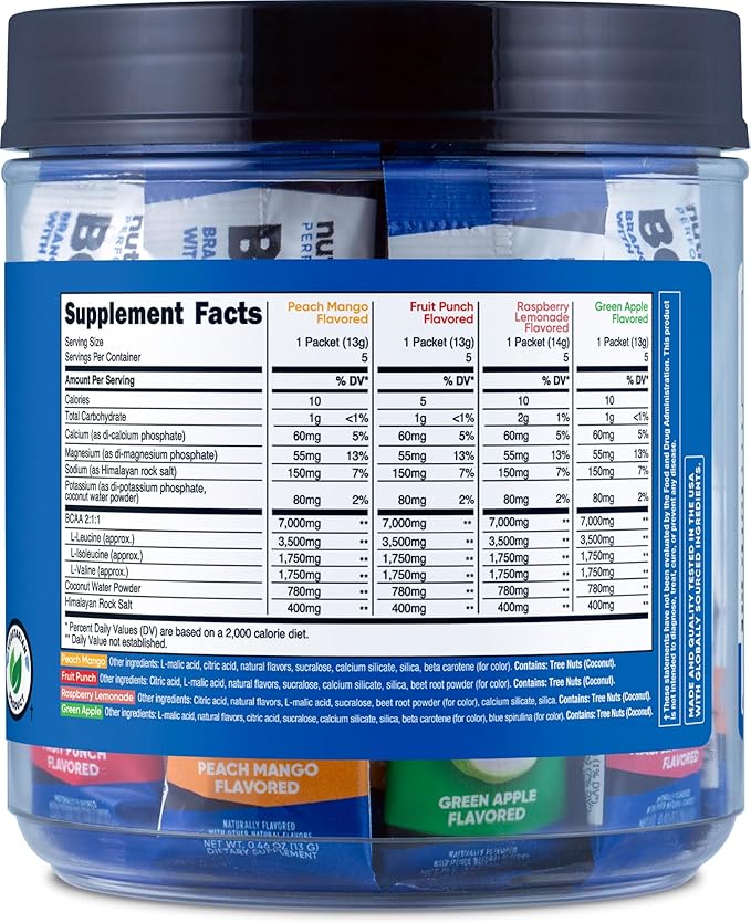 Nutricost BCAA+ Hydration Variety Pack (20 Stickpacks) - Branched Chain Amino Acids with Hydration Complex - Gluten-Free, Non-GMO