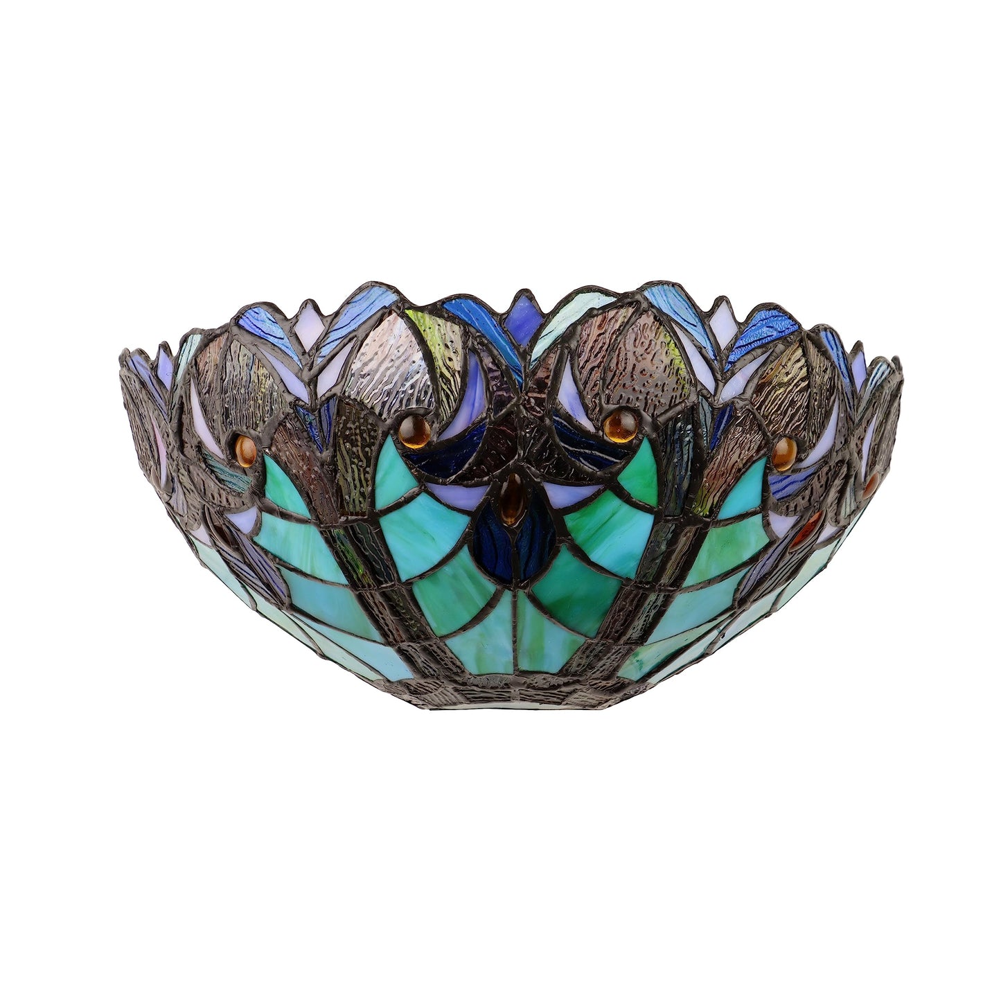 Chloe Lighting Victorian Wall Sconce, 1-Light, Antique Dark Bronze Finish, Stained Glass Shade, Model CH18780VG12-WS1, 12in