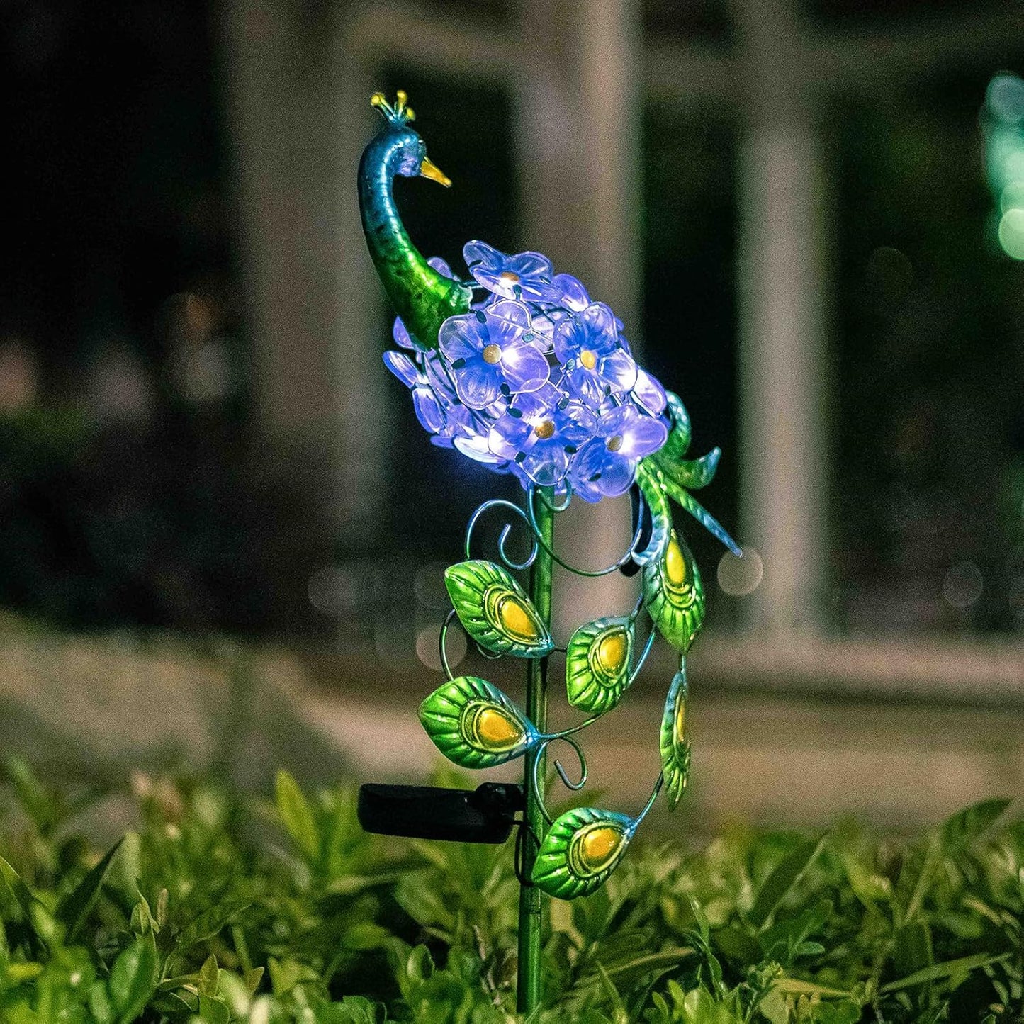 Bshine Peacock Solar Lights Outdoor Garden, Lawn Decor Outdoor Waterproof Metal Stakes Garden Ornament Lights, Pathway Yard Terrace Decor Peacock Gifts for Mom Women
