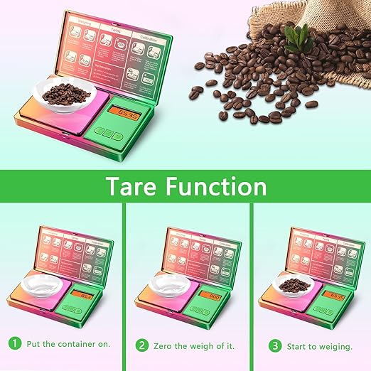 Digital Pocket Scale 300g/0.01g(10.58 oz x 0.001 oz),Rainbow Mini Scale for Food Ounces and Grams,Iridescent Plating Small Jewelry Gram Scale, Tare for Jewelry, Medicine, Coffee,Herbs,Coins