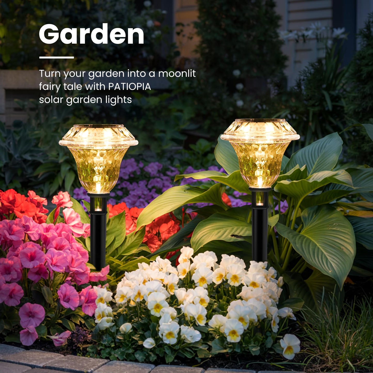 Patiopia Solar Pathway Lights Garden Decor For Yard  Solar Garden Lights For Outside Waterproof Landscape Lighting  Garden Decorative For Walkway  Driveway  Yard  Landscape  Lawn (8 Pack Warm White)