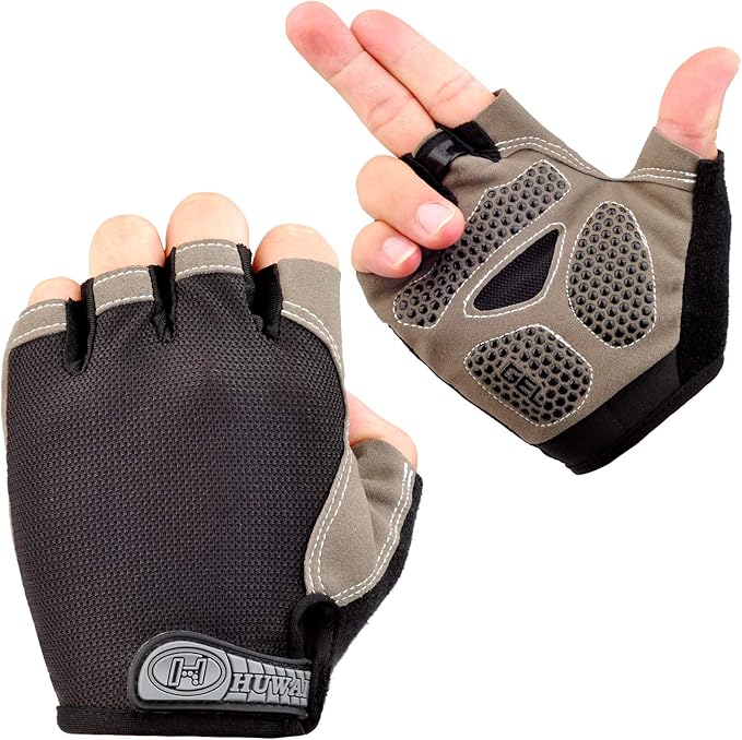 BOBILIFE Half Finger Anti-Slip Breathable and Shockproof Cycling Gloves, for Biking or Motorcycling Riding