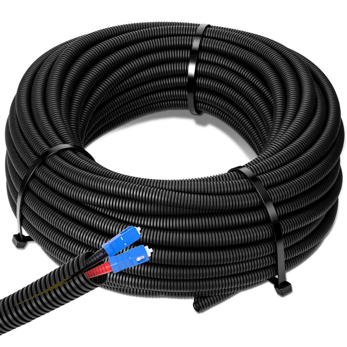 Sasylvia 1/4 x 25 ft Split Wire Loom Tubing Automotive Wire Loom Assortment Split Cable Sleeves Bulk Flexible Electrical Conduit