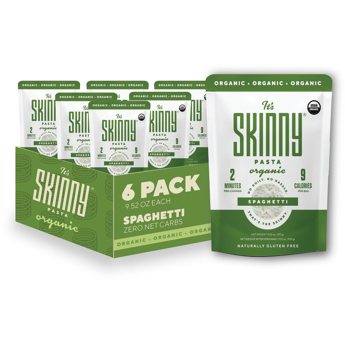 Its Skinny Spaghetti Pasta- Organic, Non-GMO USDA Certified, Low Carb Pasta, Gluten Free, Keto & Vegan-Friendly, Shirataki Konj
