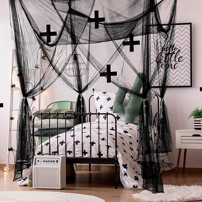 Mosquito Net for Bed Canopy, 4 Corner Post Curtains Bed Canopy Large Mosquito Netting Bedroom Princess Decoration for Girls & Adults, Fits Full/Queen/King Size