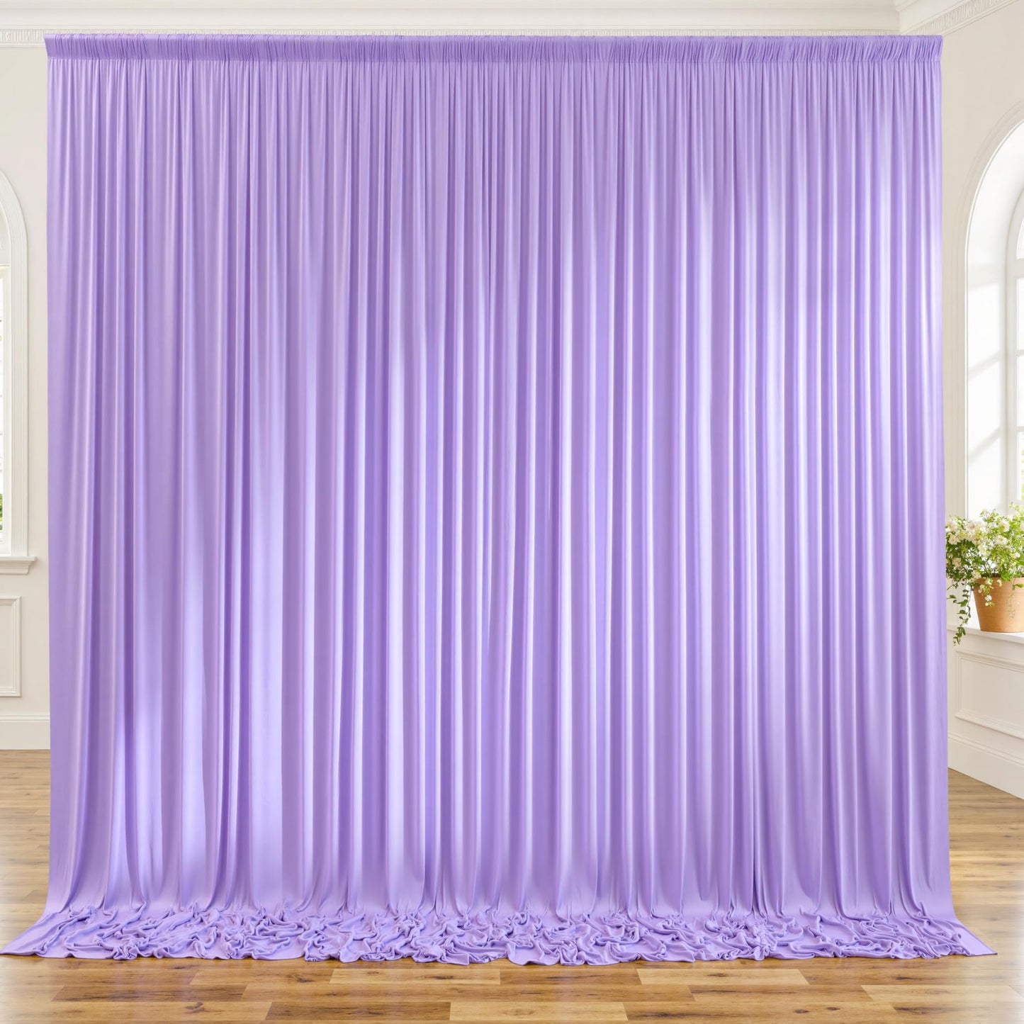 Lavender Wrinkle Free Backdrop Curtain For Parties, Polyester Photo Backdrop Drapes Light Purple Panels Photography Background F