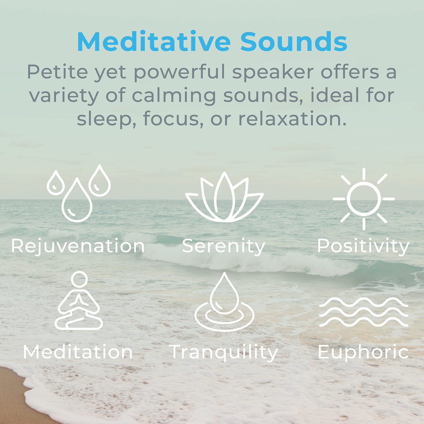 Pure Enrichment Wave Mini Zen Soothing Sound Machine - Portable Sound Machine for Yoga Studios, Travel & Sleep - 6 Relaxing Sounds, Optional Timer & Rechargeable Lithium Battery (Tranquil Green)