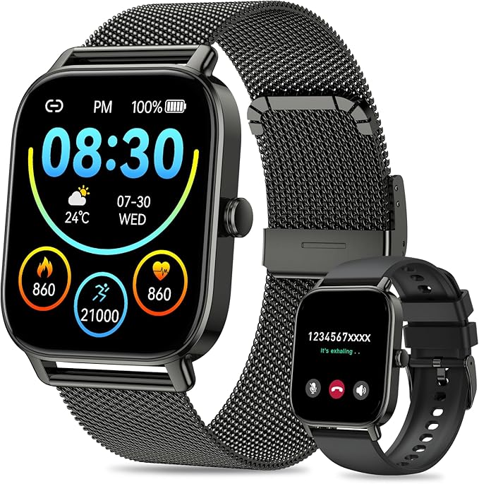 Smart Watch for Men Women Fitness: Waterproof Make Answer Call Digital Mens Watches Pedometer Smartwatch for Android Phone...