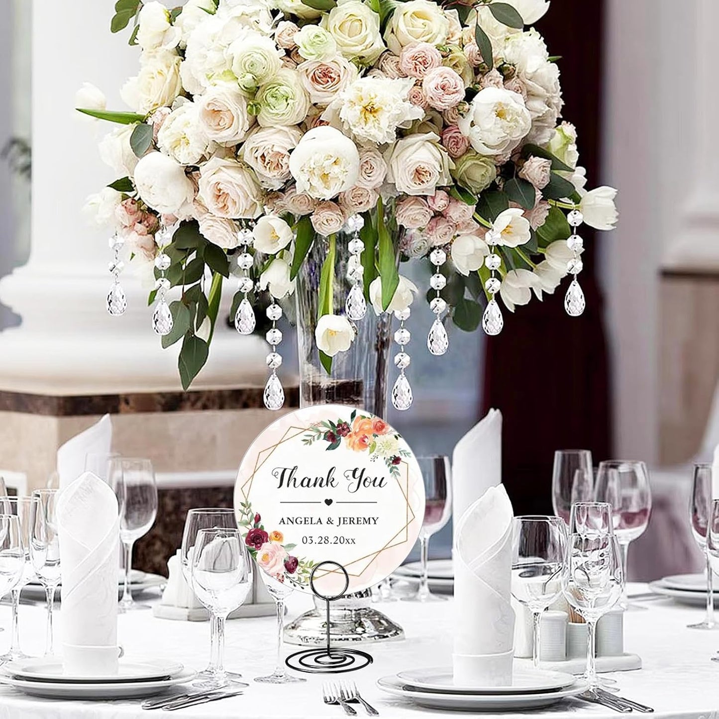 3 Sizes Table Number Holders, 36 Pack Table Numbers Stands Place Card Holder, Menu Memo Clips Sign Picture Photo Holder for Wedding Party Graduation Restaurant Centerpieces