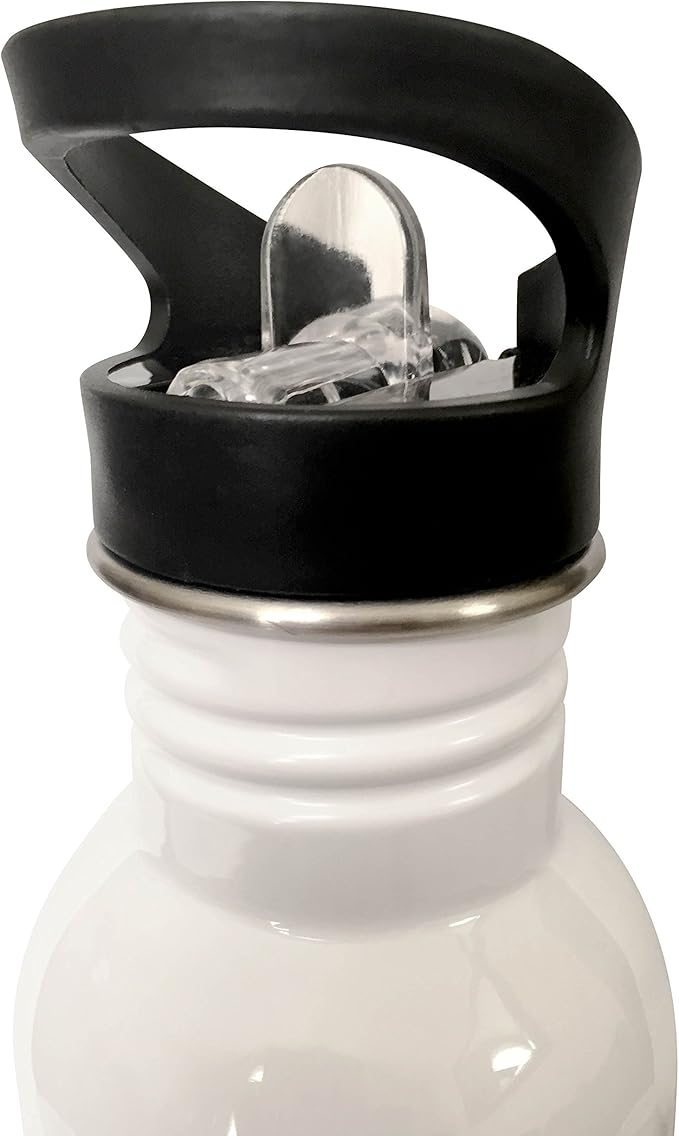 3dRose "Keep Calm and let the Godmother Handle it fun funny godparent gift Flip Straw" Water Bottle, 21 oz, White