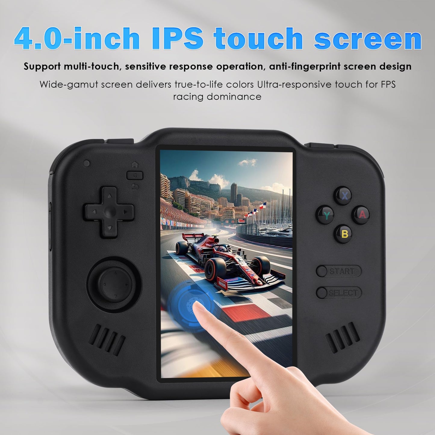 MagicX Zero 40 Retro Handheld Game Console , 3.4 Inch IPS Screen Linux System Sunken Dual Joystick Built-in 64G TF Card Handheld Emulator Support 4.2G WiFi Bluetooth TV Output(Black)
