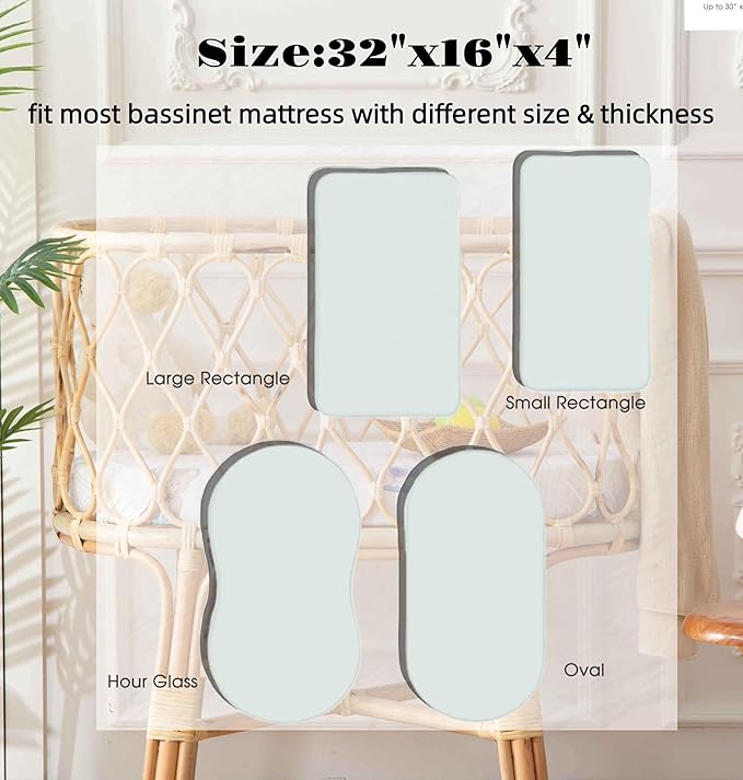 SDY Dog Bassinet Sheets Boys Girls,Fit for Rectangle, Round, Oval, Hourglass Mattress, Flexible for Different Bassinet Pad/Mattress 2 Pack 32 * 16 * 4 inches (Dog)