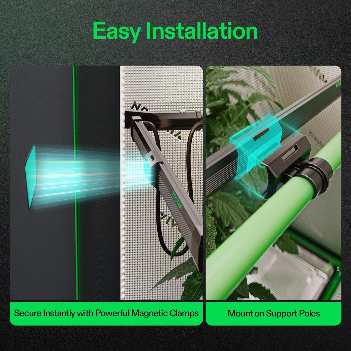 Vivosun Lumaray Led Grow Light Bars 16 (8-Bar)  Full Spectrum Side Lighting With 60% Red Light Up To 25% Yields For Grow Tents  Greenhouses  Magnet Reliability Upgraded  Sgs Compatible