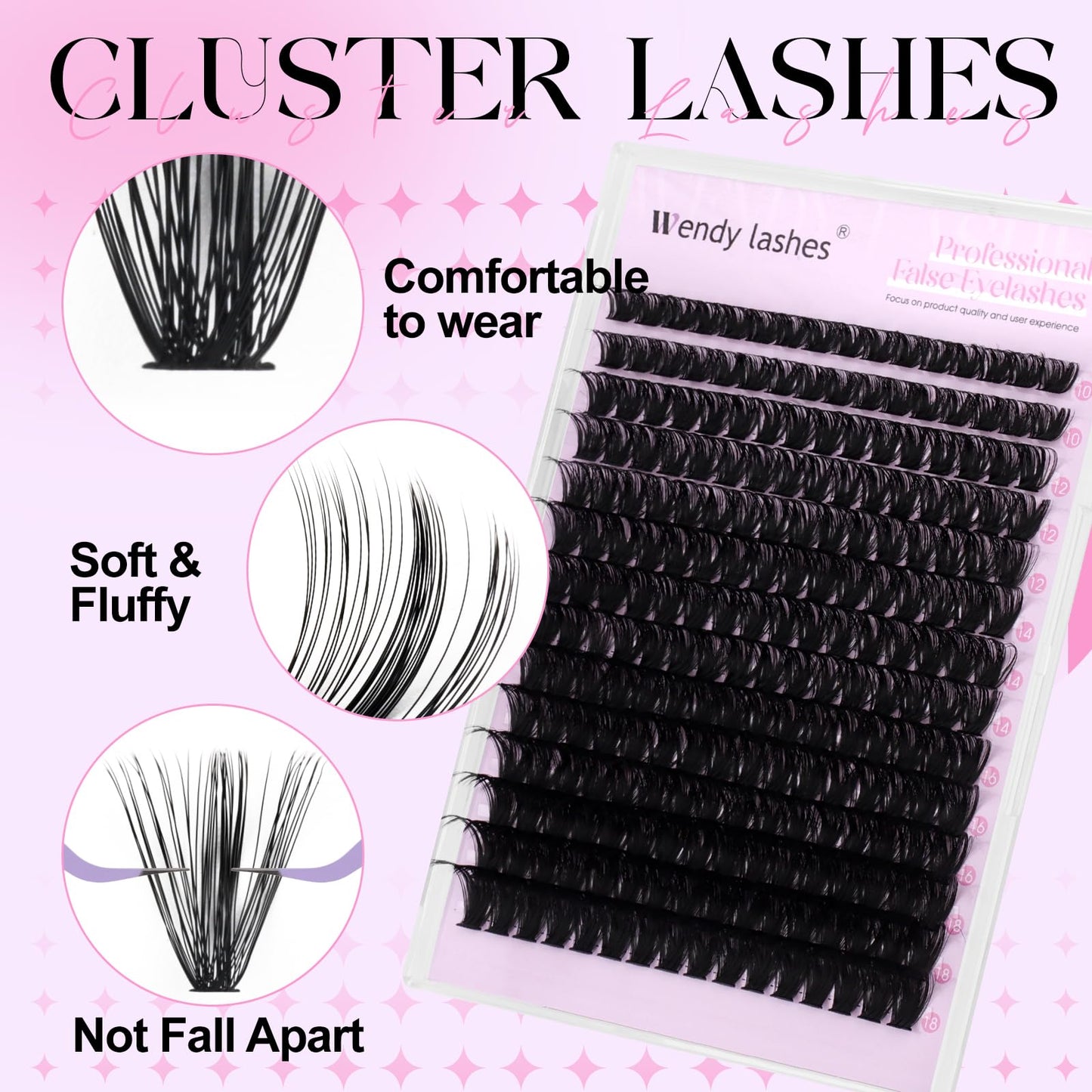 DIY Lash Extension Kit 100D Wispy Lashes 280PCS D Curl 10-18mm Individual Cluster Lashes Kit Includes Lash Bond and Seal,lash Tw