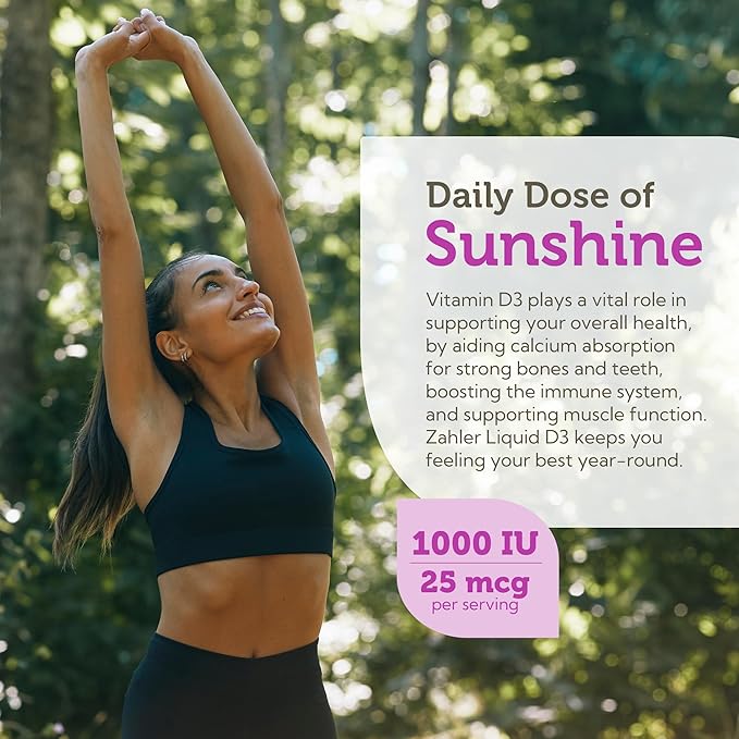 Zahler Liquid Vitamin D3 1000 IU Adult Supplement for Women & Men Vegetarian Kosher Non-GMO Gluten Free Vitamin D3 Drops (1 fl oz)