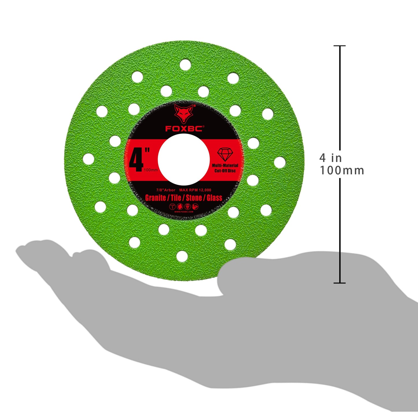 FOXBC 4 inch Tile Cutter Diamond Saw Blades for Angle Grinder, Multi-Material Cut Off & Grinding Disc for Porcelain, Rock Slab, Granite, Marble, Stone, Glass, 7/8" Arbor - 3 Pack