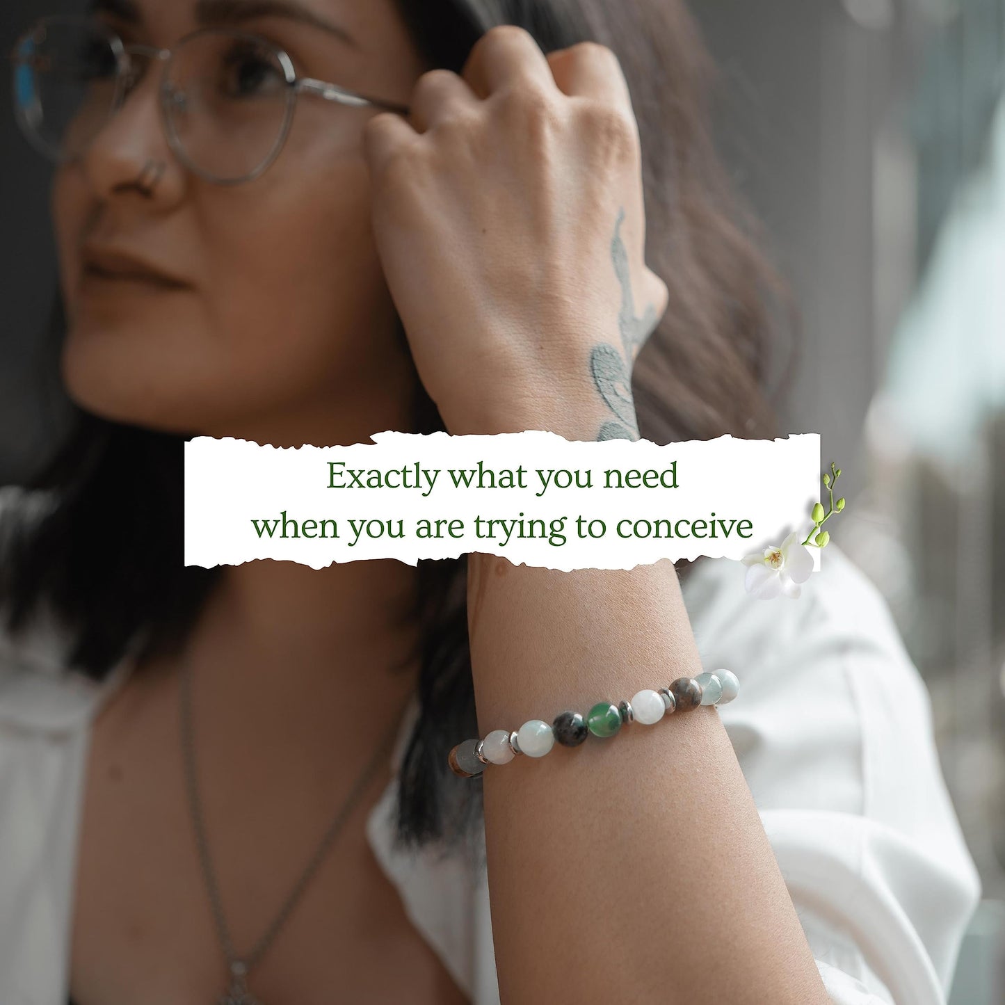 Mother's Ray Fertility Bracelets For Women - Natural Crystals and Gemstones - 8mm Beaded Stretch Bracelet - One Size Fits All - Infertility Gifts For Women IVF Must Haves