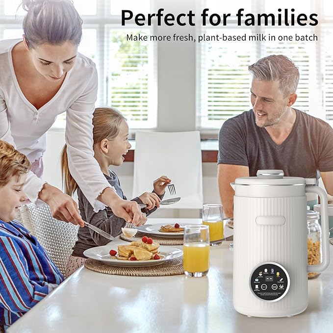 VBGK 8 in 1 Automatic Nut Milk Maker Blender with 20 Blades, 40oz Homemade Coconut, Soy, Oat, Almond, Plant Based Milks and Non-Dairy Beverages with18H Delay Start/Keep Warm/Boil Water/Self-Cleaning