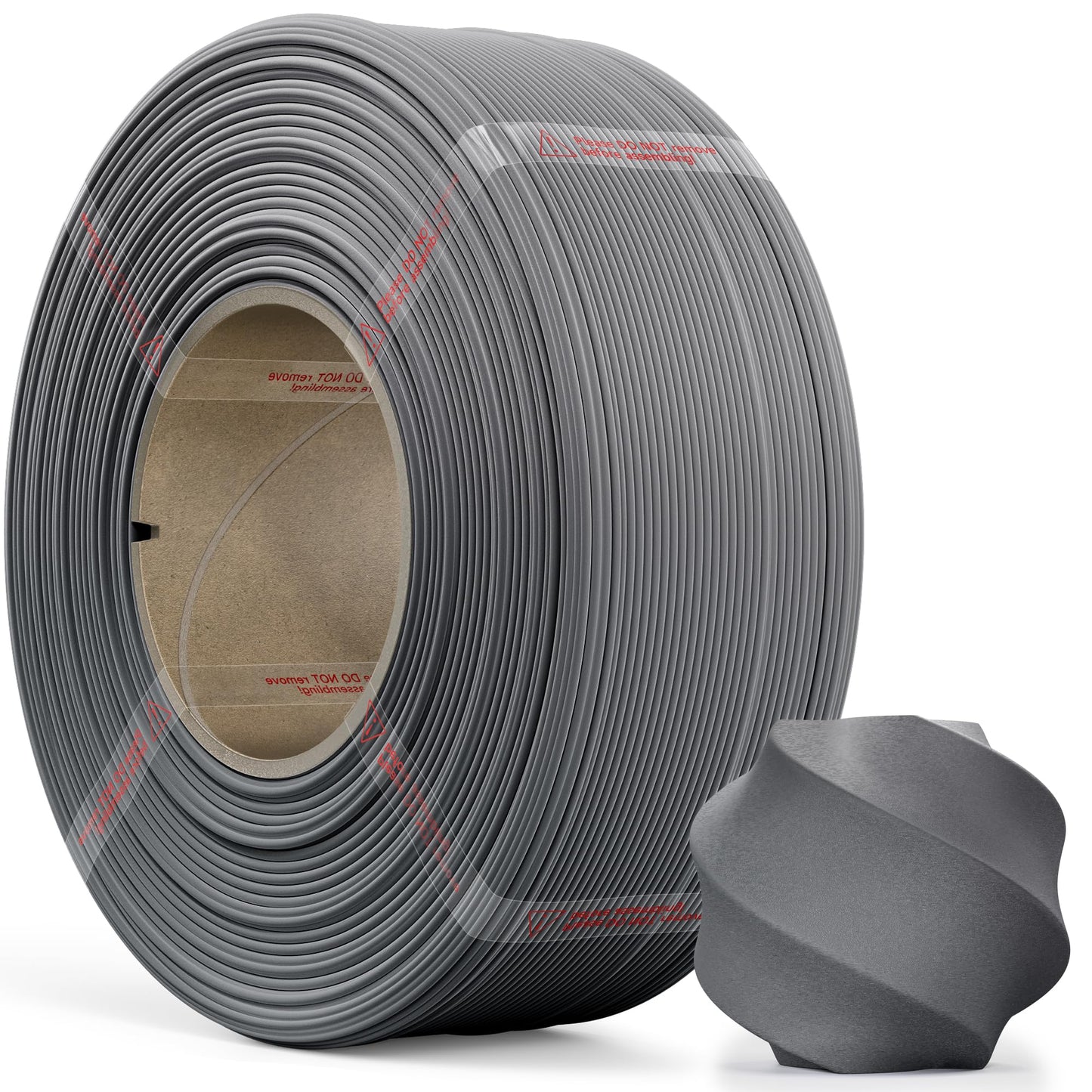 MarsWork Matte PLA Refill Filament 1kg (2.2lbs) for Reusable Spools, 1.75mm Spool-Less 3D Printing Filament Gray, Compatible wit