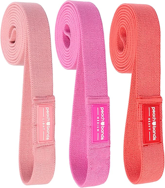 Peach Bands Body Bands Set - Long Fabric Resistance Bands for Women - Full Body Workout, Stretch, Exercise, Fitness, Weigh...