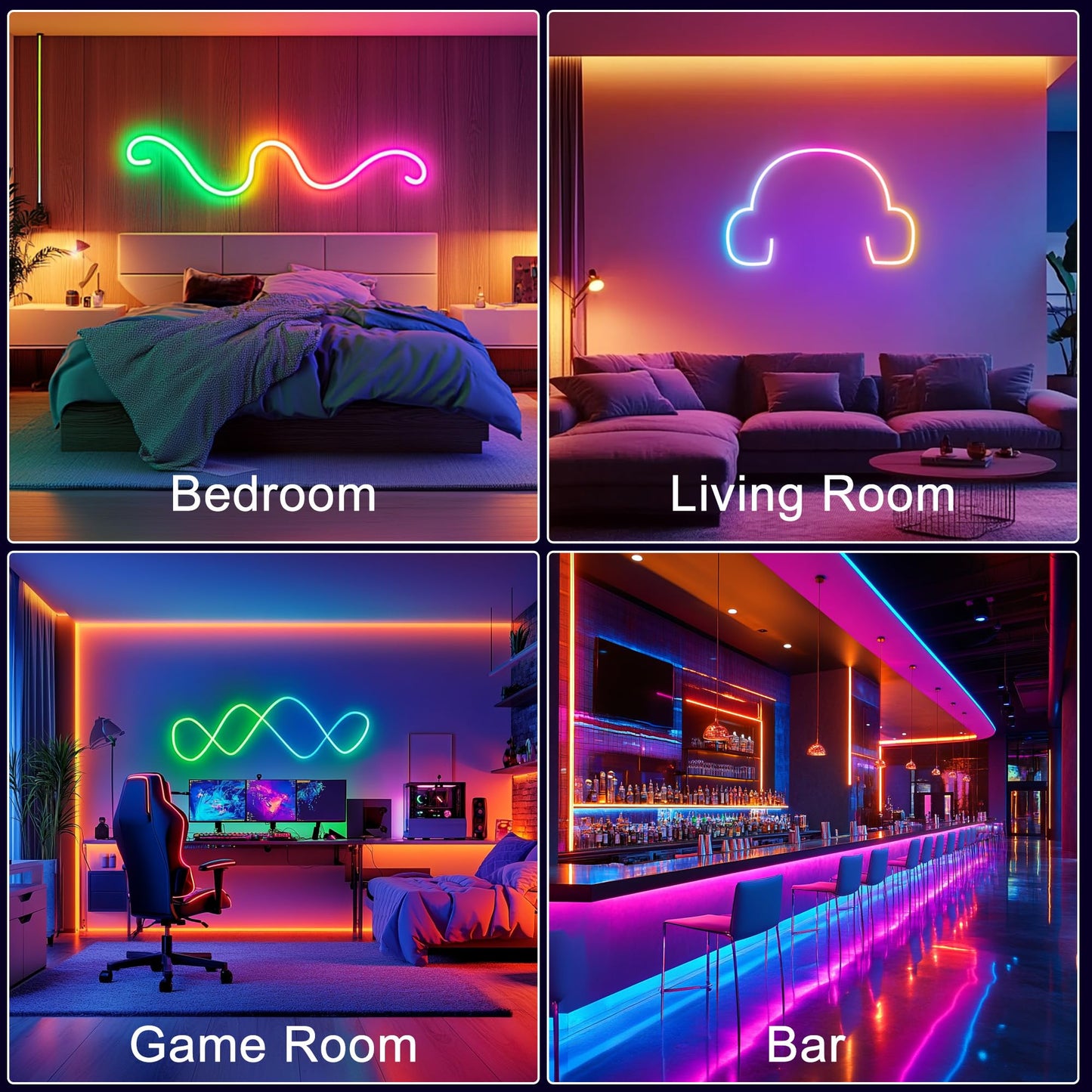 maylit 360 Degree Luminous Reticulate Weave Rope Lights, 16.4ft Addressable ICRGB LED Strip Lights, Music Sync, DIY Design, USB Powered Flexible LED Lights for Gaming Room Living Bedroom Wall Decor
