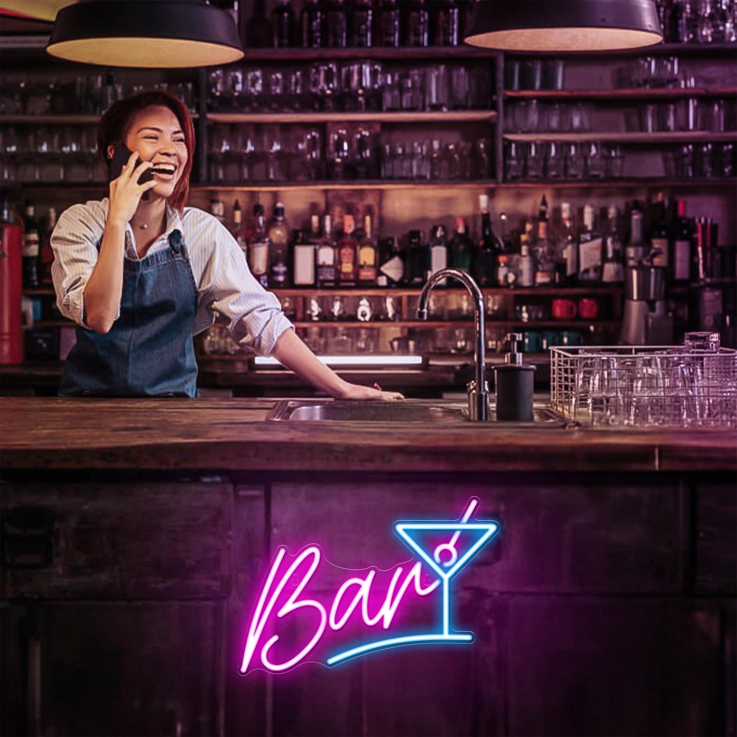 Kavaas Bar Neon Sign For Home Bar  Led Bar Sign For Man Cave Pub Cocktails Party - Best Gifts For Husband  Father  Birthday  Christmas