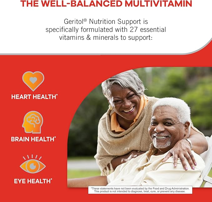 Geritol, Multivitamin Supplement, Contains B-Vitamins, Antioxidants, Vitamins C, E & D and Iron, 26 Essential Vitamins and Minerals, Gluten-Free, Non-GMO, No Artificial Sweeteners, 100 Tablets
