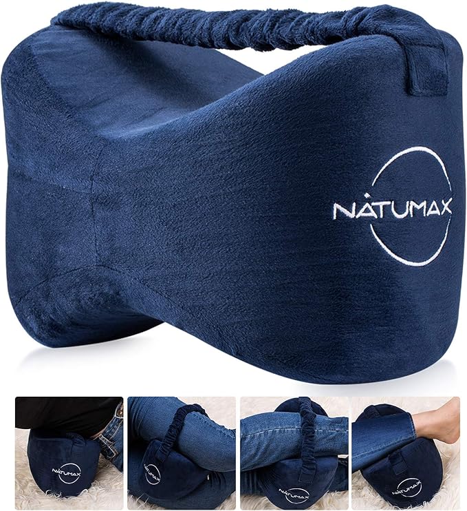 NATUMAX Knee Pillow for Side Sleepers - Relief from Sciatica Pain, Back/Leg Pain, Pregnancy, Hip and Joint Pain Memory Foa...
