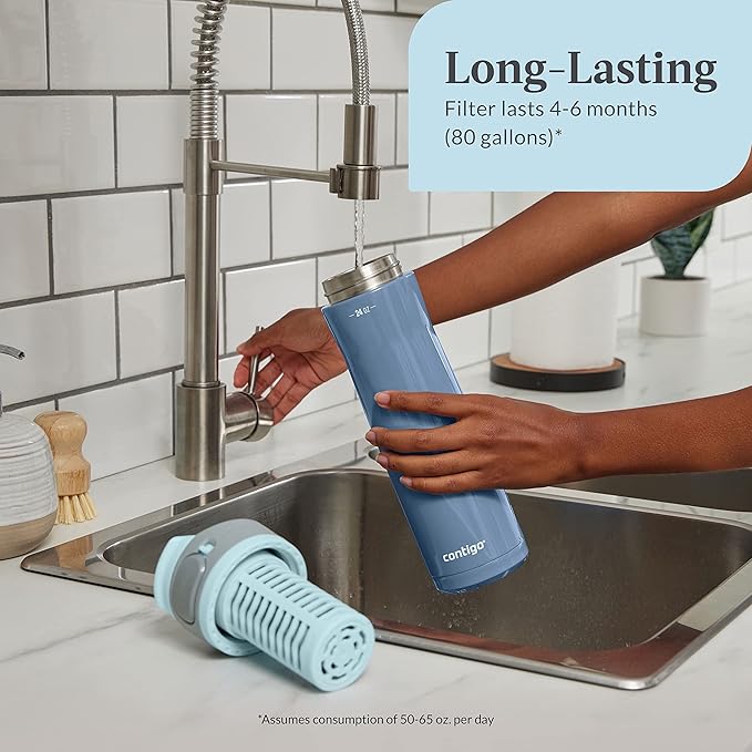 Contigo Clybourn Beverage|Water Bottles, One Size, Blue/Gray