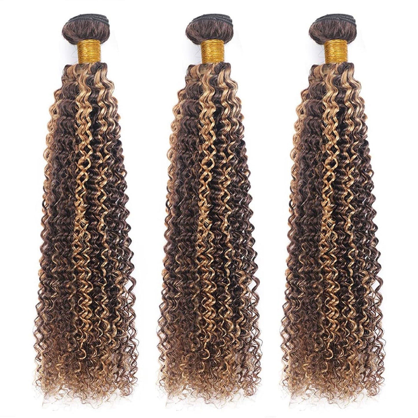 Lagalaga Bundles Human Hair 14 16 18 Inch Deep Wave Highlight Gold Brown P4/27 Human Hair Bundles Unprocessed Brazilian Virgin H