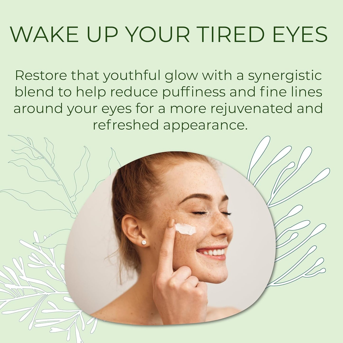 Miracle Sea Kelp Eye Cream Hydrating & Correcting Yerba Mate Caffeine & Hyaluronic Acid for Dark Circles Bags & Puffiness - Daily Anti Aging Moisturizer for Women & Men, Vegan - 1 Oz