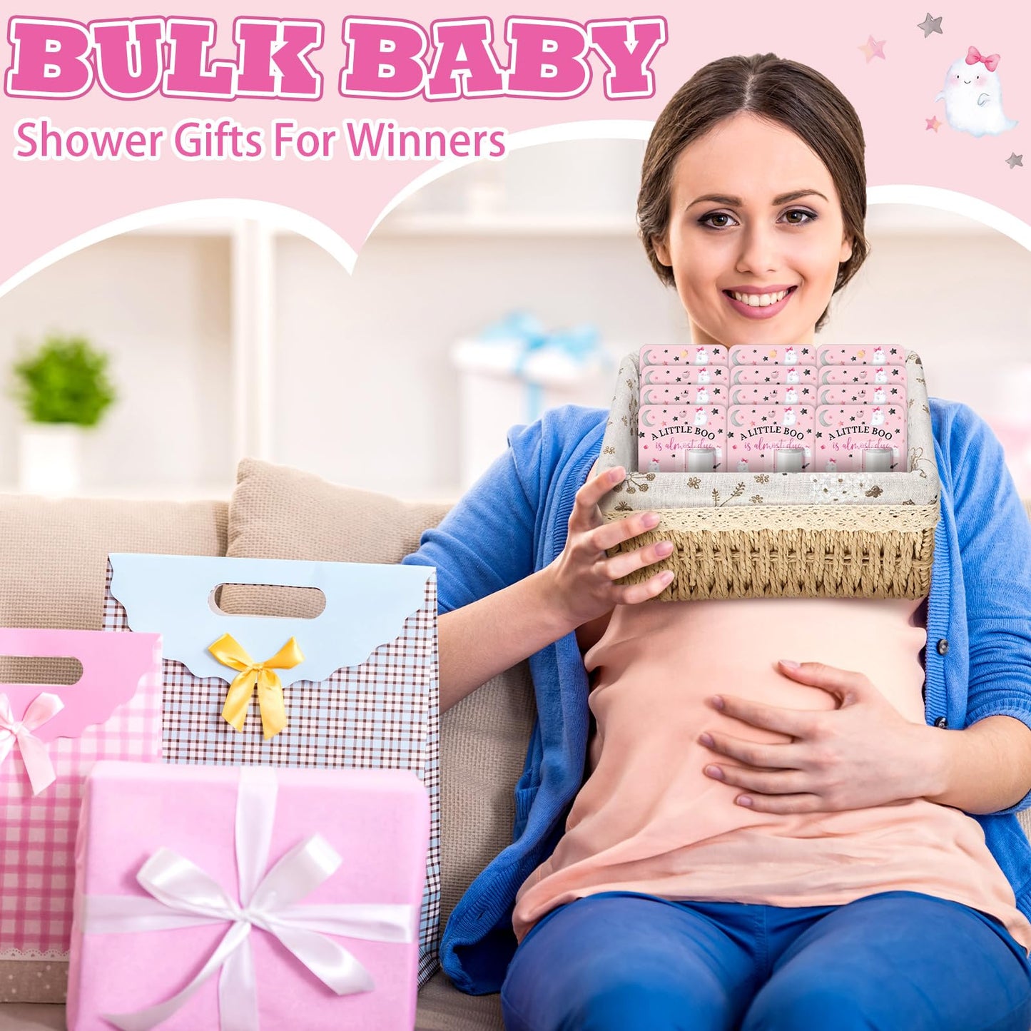 30 Pack Halloween Little Boo Baby Shower Games Prizes Party Gifts Bulk Lip Balms Favors for Winners Adults Guests Gender Reveal