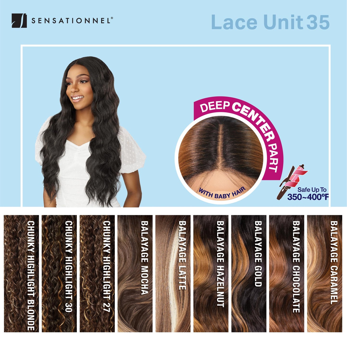 Sensationnel Dashly Lace Front Wig - Unit 35 Hand Tied Laceparting Ear to Ear Synthetic (1 JETBLACK)